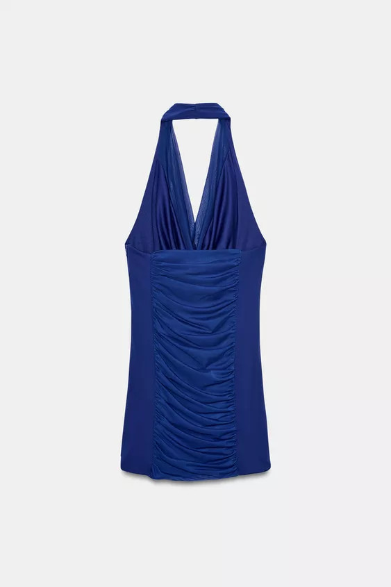 COMBINATION TULLE HALTER DRESS | Zara US
