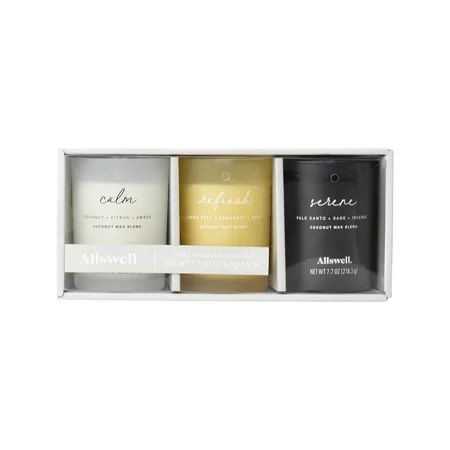 Allswell Spa 3-Pack Assorted Christmas Holiday Candle 7.7oz Each | Calm + Refresh + Serene | Walmart (US)