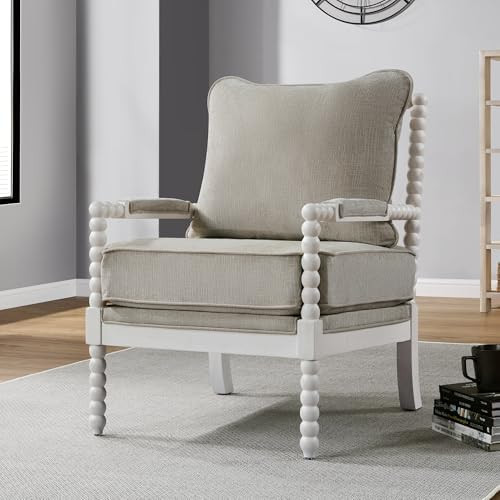 DUHOME Linen Fabric Spindle Accent Chair with Wood Frame,Spool Chairs with High Resilience Spring... | Amazon (US)