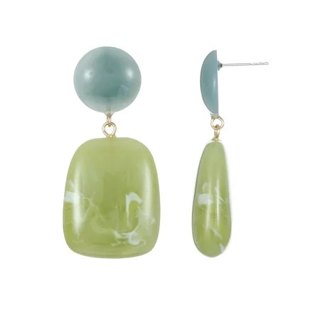 Time and Tru Blue/ Green Statement Earrings | Walmart (US)