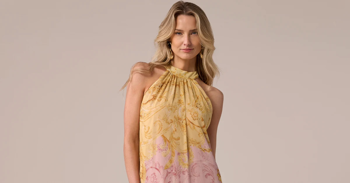 Printed Tiered Halter Maxi Dress - Spring Paisley | Boston Proper | Boston Proper