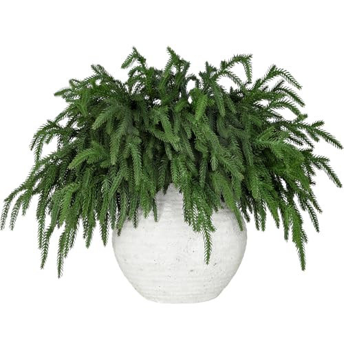 LZNPA 12 Pcs Realistic Christmas Pine Branches Natural Droopy Soft Bendable Artificial Pine Stems Picks Lifelike Greenery Stems for Vases Cedar Wreaths Garland Outdoor Indoor Christmas Decorations | Amazon (US)