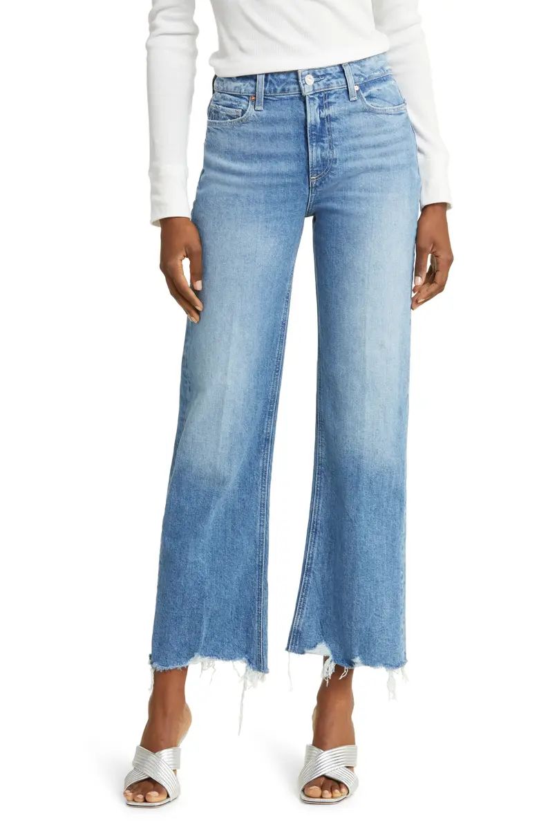 Leenah Raw Hem High Waist Ankle Wide Leg Jeans | Nordstrom