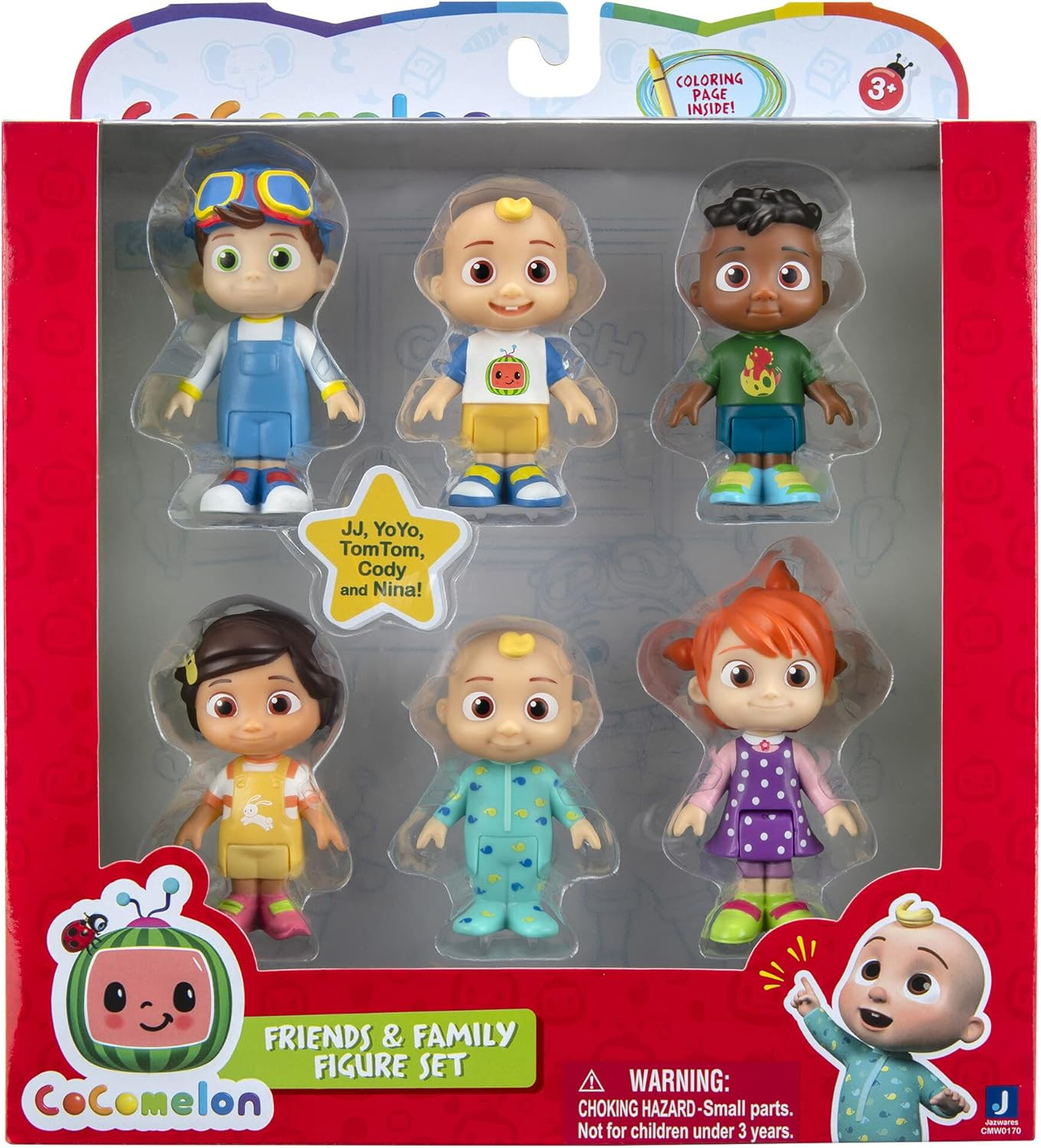 CoComelon Official Friends & Family, 6 Figure Pack - 3 Inch Character Toys - Features Two Baby JJ... | Amazon (US)