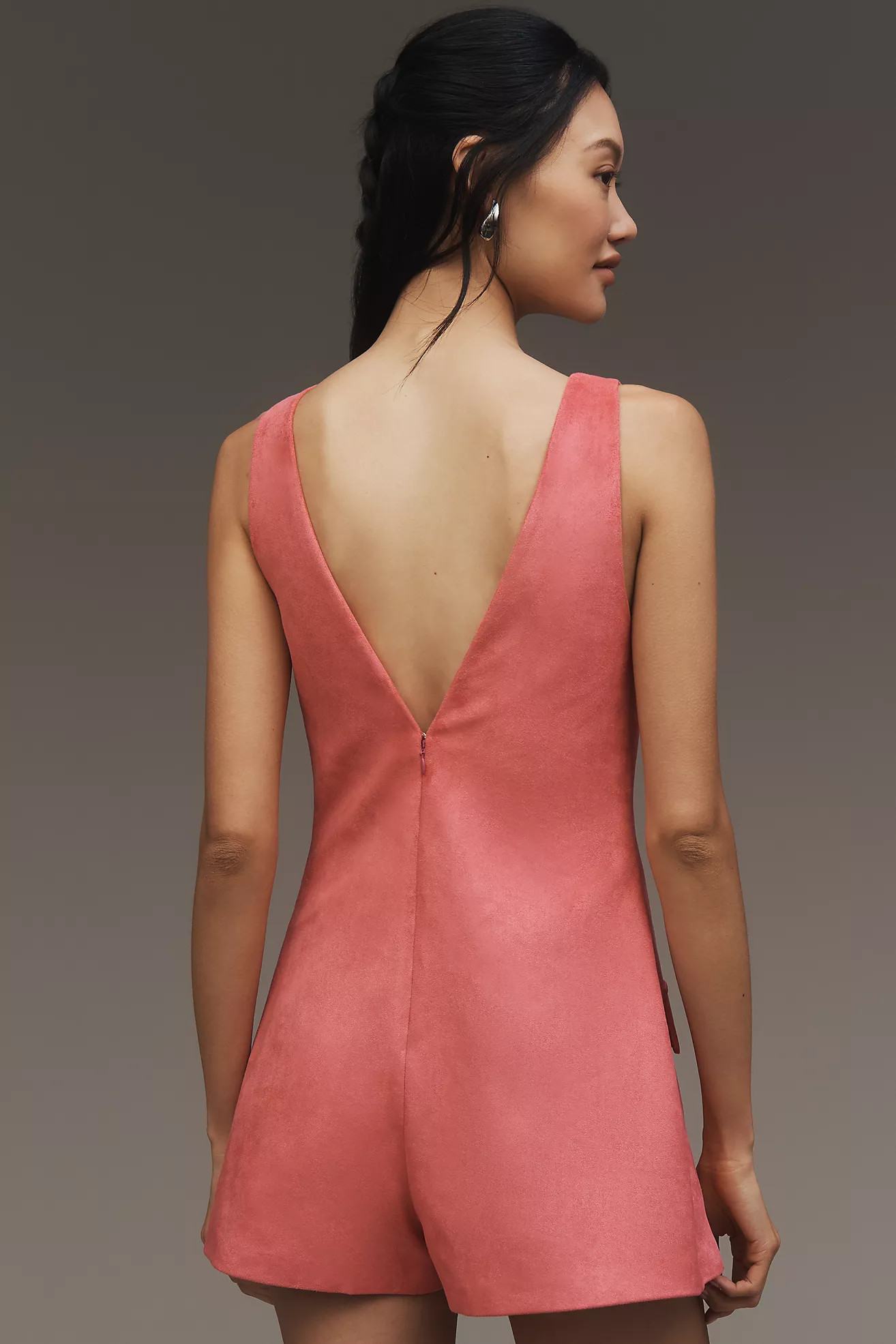 Mare Mare Faux-Suede Sleeveless V-Neck Romper | Anthropologie (US)