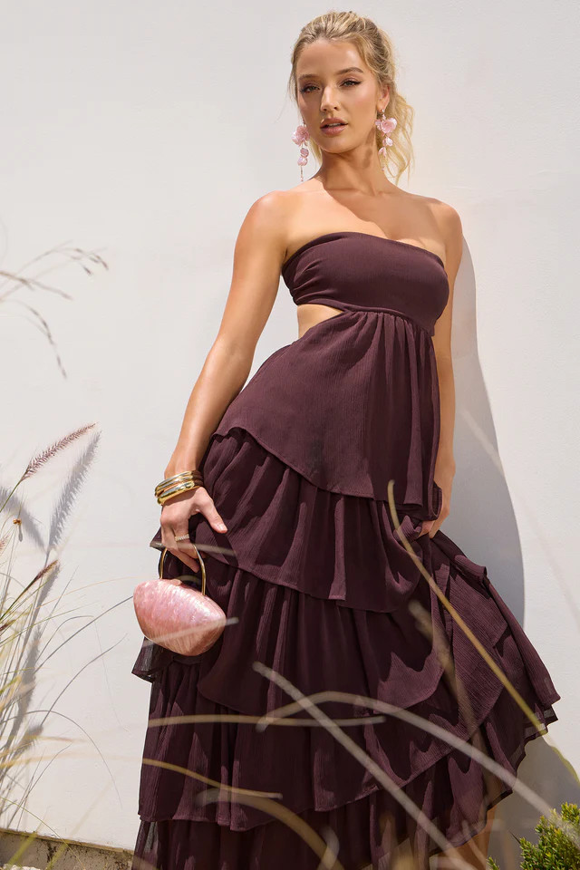 Soft Drama Strapless Tiered Ruffle Maxi Dress | Windsor Stores