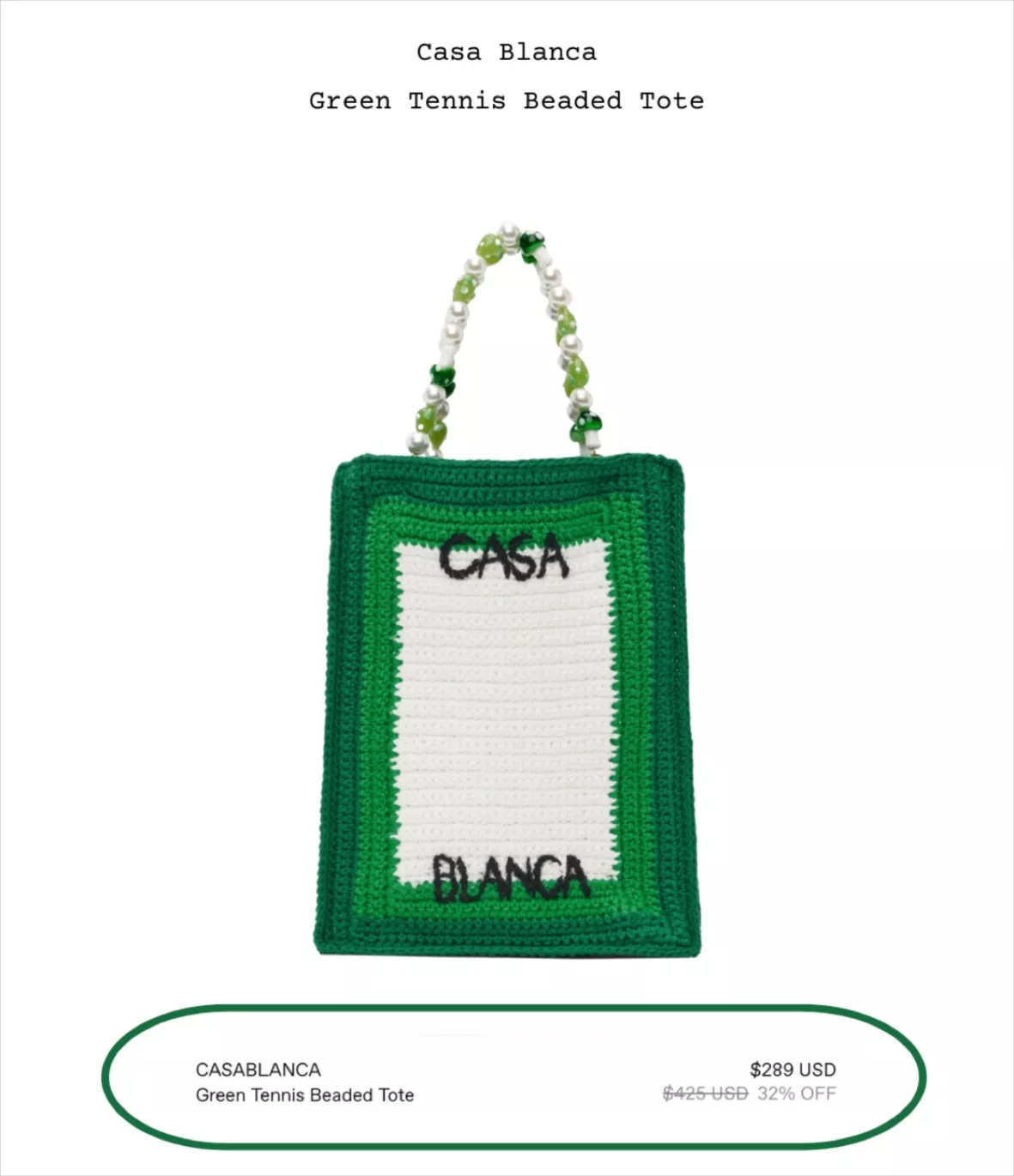 Green Tennis Beaded Tote curated on LTK