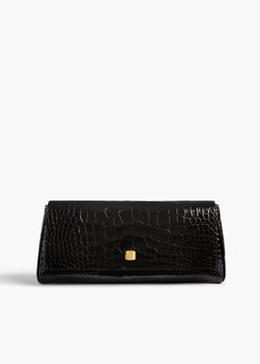 Audrey Clutch in Black Alligator | Khaite