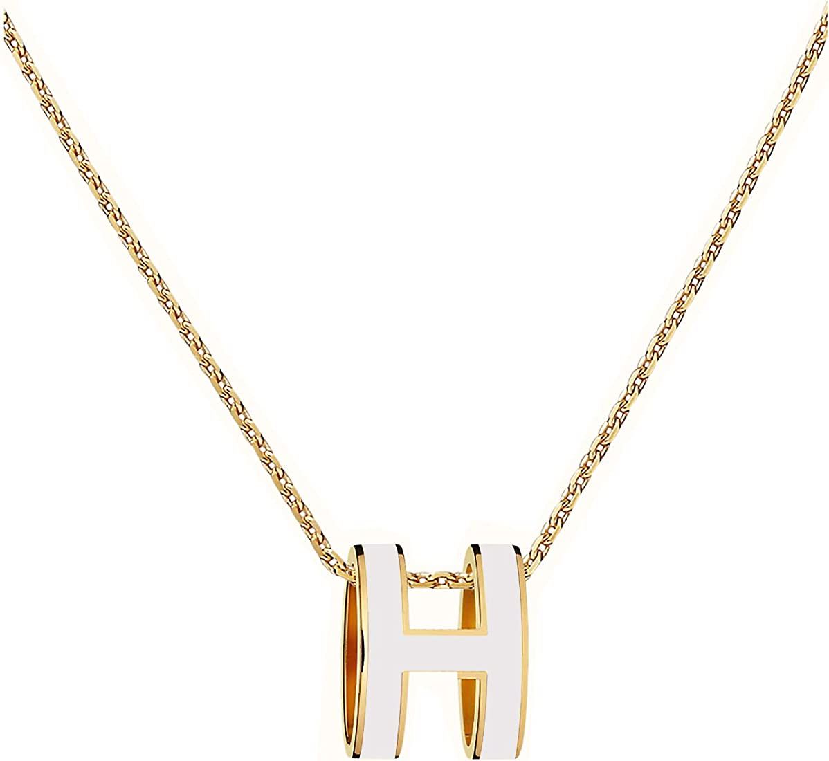 Classic Letter Design 18K Gold Plated Girl Necklace Colorful Color Optional Women's Gift | Amazon (US)