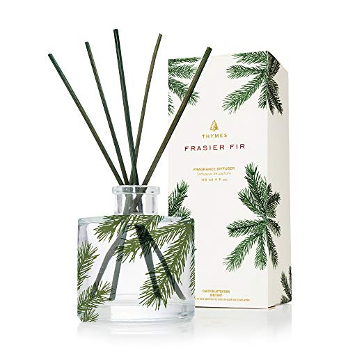 Thymes Petite Frasier Fir Diffuser - Pine Needle Design - Home Fragrance Diffuser Set Includes Reed Diffuser Sticks, Fragrance Oil, and Glass Bottle Oil Diffuser (4 fl oz) | Amazon (US)