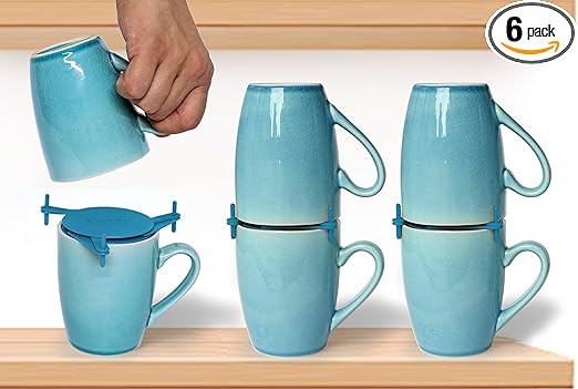 ELYPRO Coffee Mug Organizers and Storage, Kitchen Cabinet Shelf Organizer - Cupboard and Pantry O... | Amazon (US)