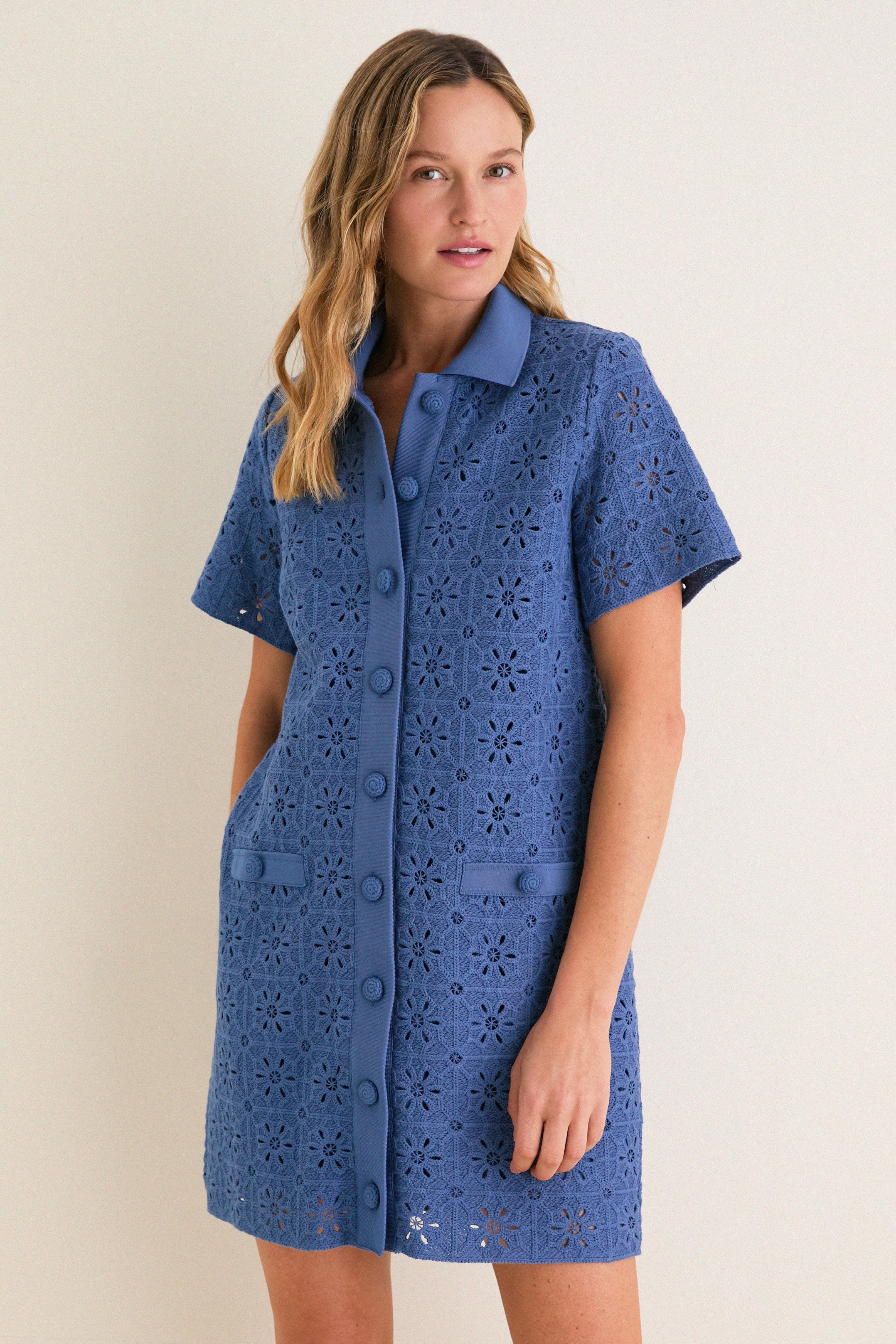Allure Eyelet Tile Jeanine Shift Dress | Tuckernuck (US)