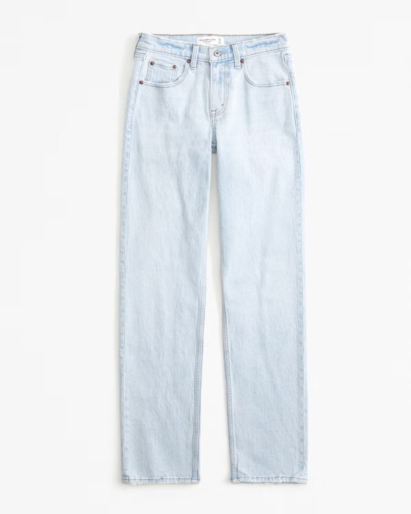 Women's Mid Rise 90s Straight Jean | Women's Bottoms | Abercrombie.com | Abercrombie & Fitch (US)