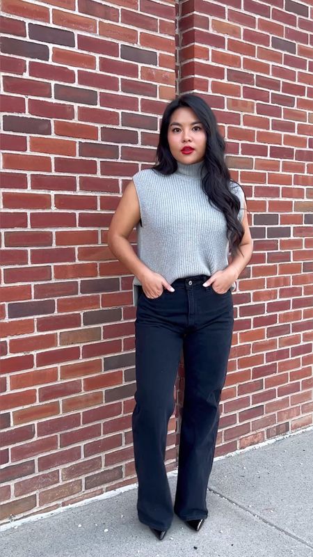 fall outfit idea! Abercrombie fall denim sales! All denim 25% off + additional 15% off everything else with code DENIMAF 🫶🏼 These high rise 90s relaxed are great fall staples and petite friendly - I’m 5 feet and wearing size 25 short in curve style.  

#LTKsalealert #LTKstyletip #LTKSeasonal