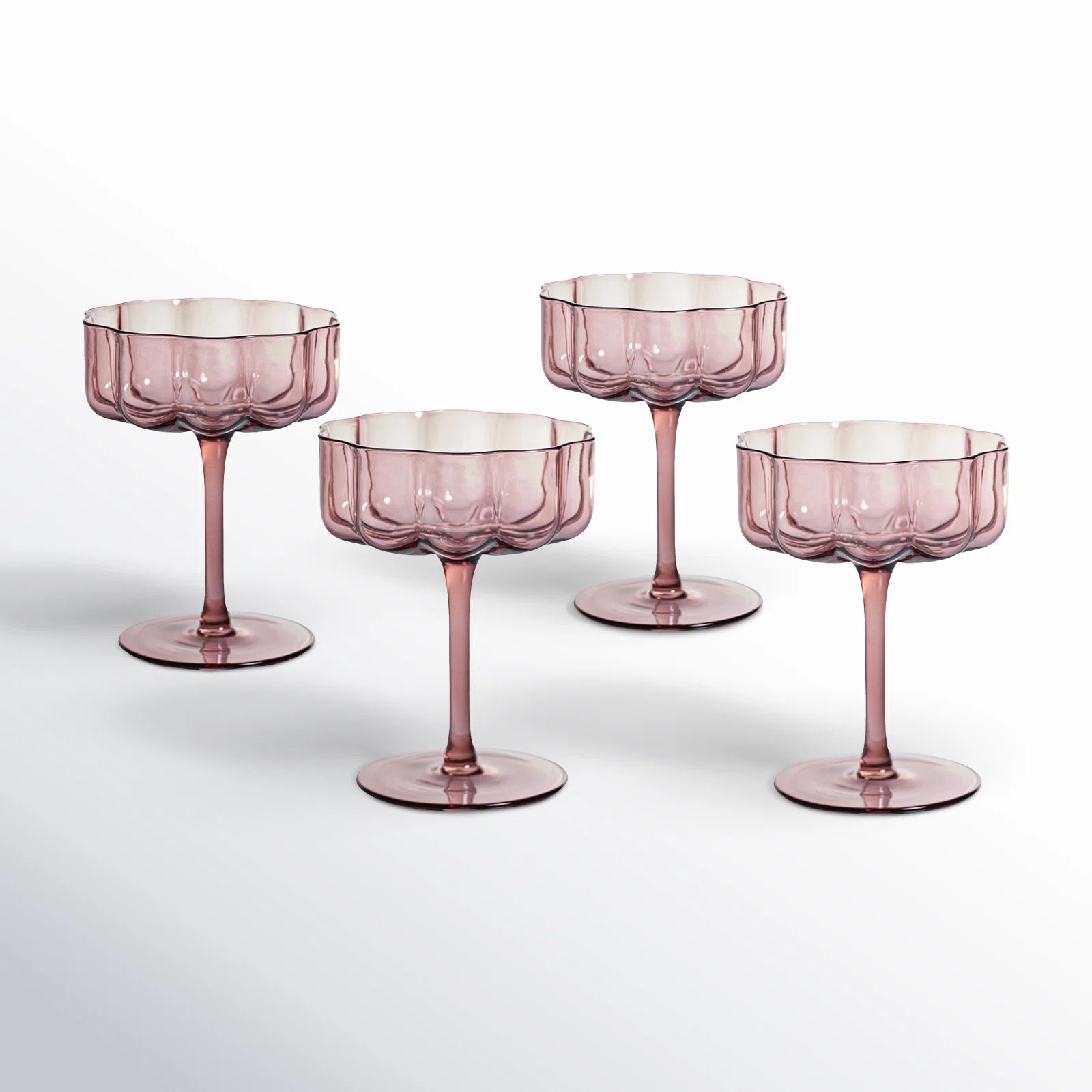 Reinhard 4-Piece Set Handblown Coupe Glasses | Birch Lane