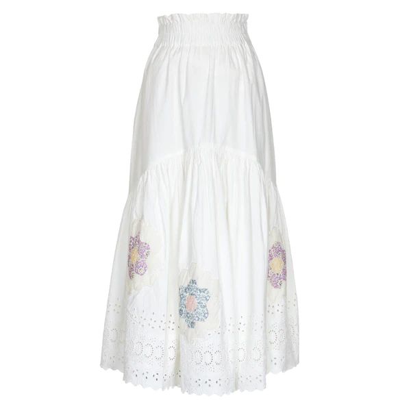 Violette Patch Skirt, White | The Avenue