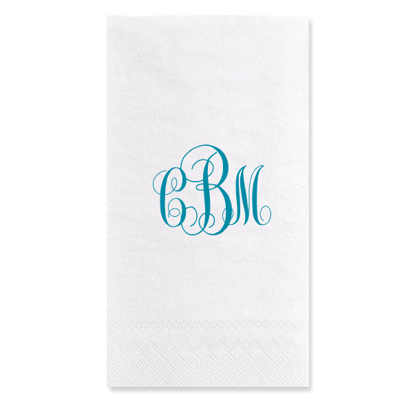 50 Fancy Monogram Napkin - Personalized Wedding Guest Hand Towel (Foil) | ForYourParty.com