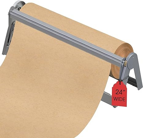 24in Wrapping Paper Roll Cutter - Holder Dispenser for Butcher Freezer Craft Paper Rolls with Upd... | Amazon (US)