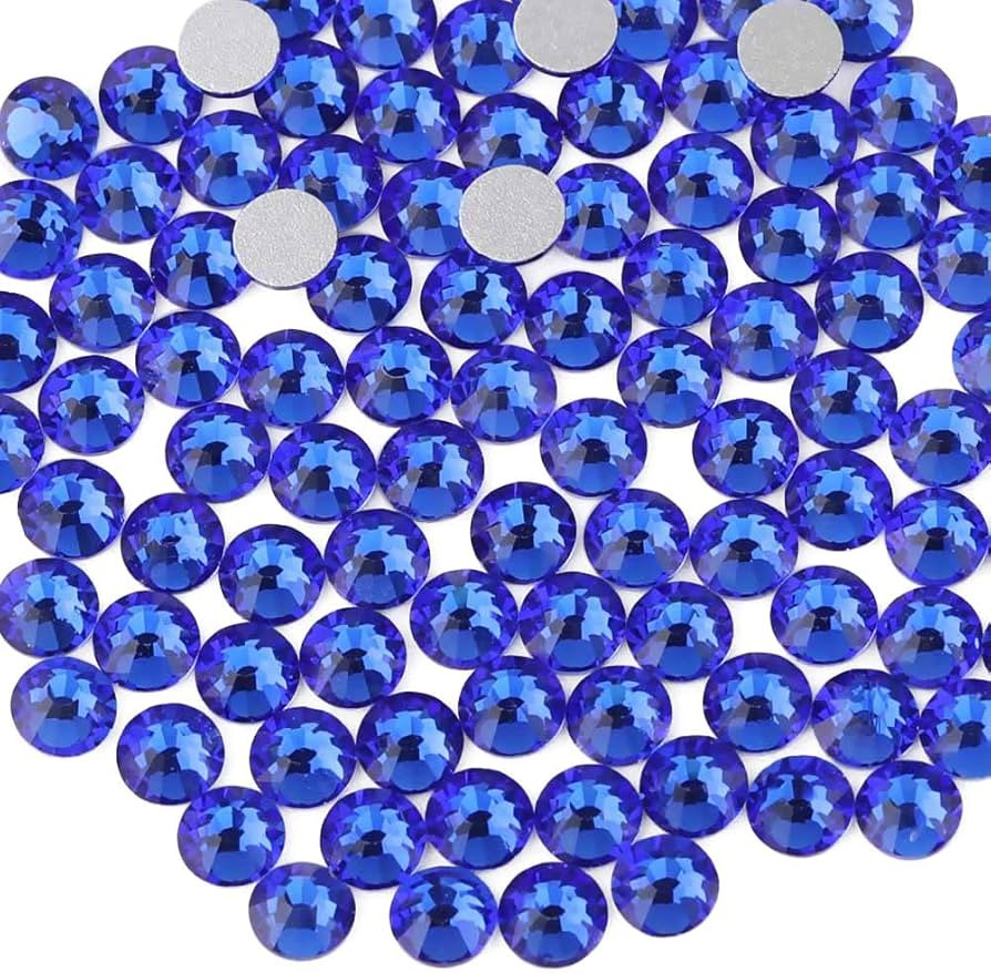 beadsland Flat Back Crystal Rhinestones Round Gems, Sapphire (4.6-4.8mm) SS20/1440pcs | Amazon (US)