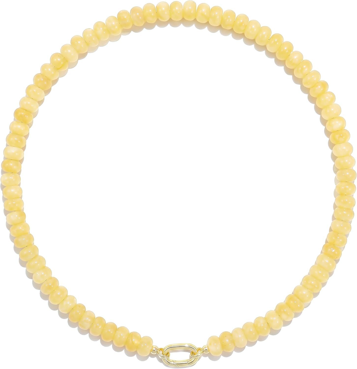 Beaded Gemstone Necklaces for Women Bohemian Colored Choker Natural Stone Bead Summer Beach Handmade Jewelry Necklace | Amazon (US)