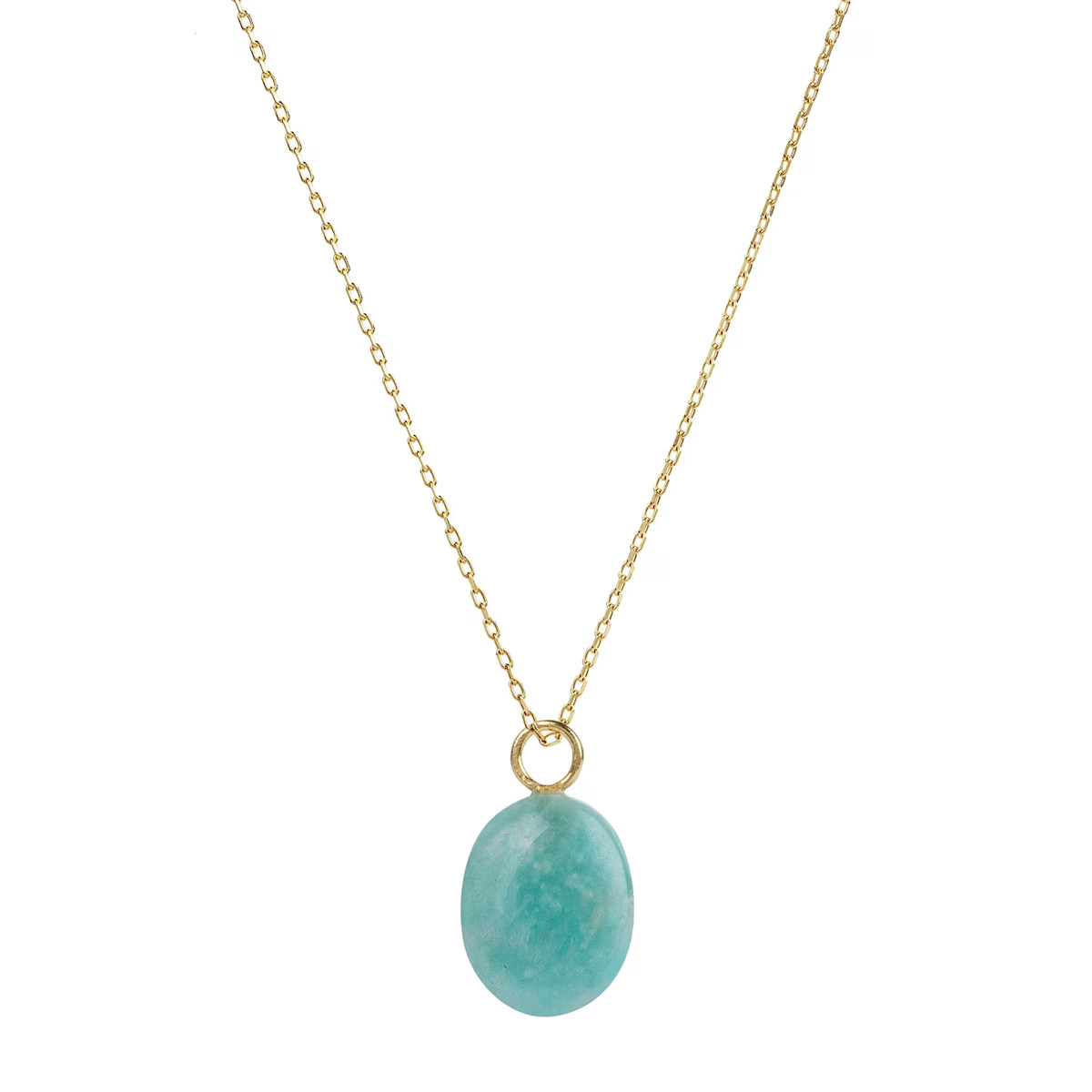 Eden Gold Chain Necklace With Amazonite Pendant | Wolf & Badger (US)