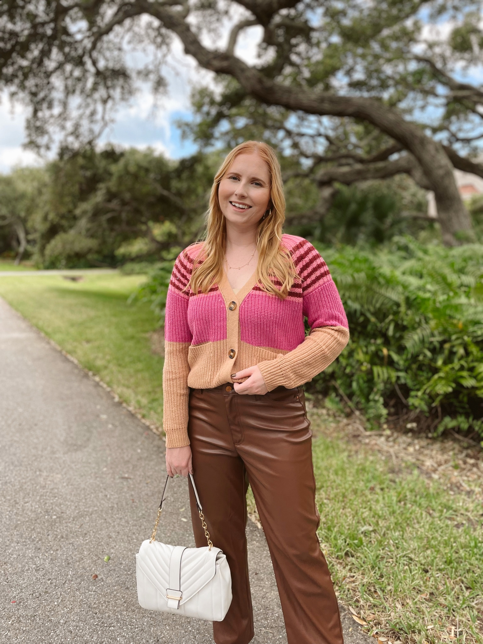 #WalmartPartner - New chunky knit cardigan from Walmart! Fits TTS. #walmartfashion 
Also wearing faux leather pants size 11 on me (I’m usually a size 10/30 in womens pants) @walmartfashion

#LTKunder50 #LTKsalealert #LTKSeasonal