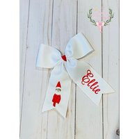 Custom Embroidered & Personalized Christmas Elf Hair Bow | Etsy (US)