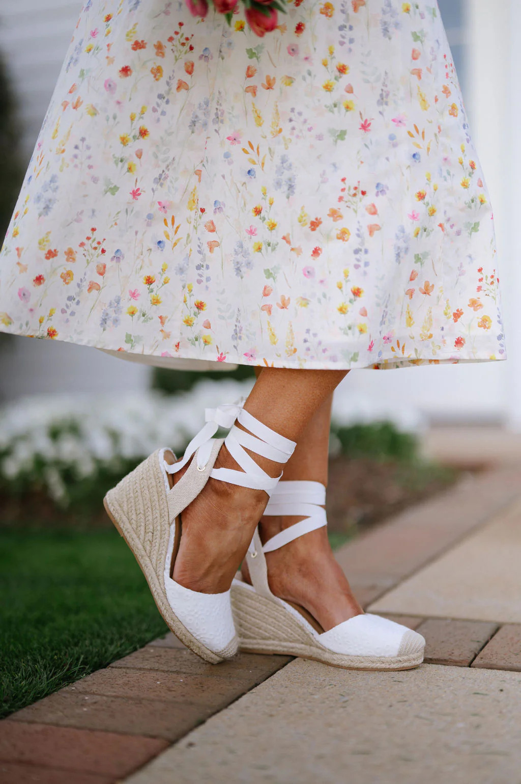 Devota Wedge-White Eyelet | These Three