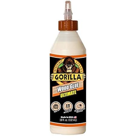 Gorilla Ultimate Waterproof Wood Glue, 8 Ounce, Natural Wood Color, (Pack of 1) | Amazon (US)