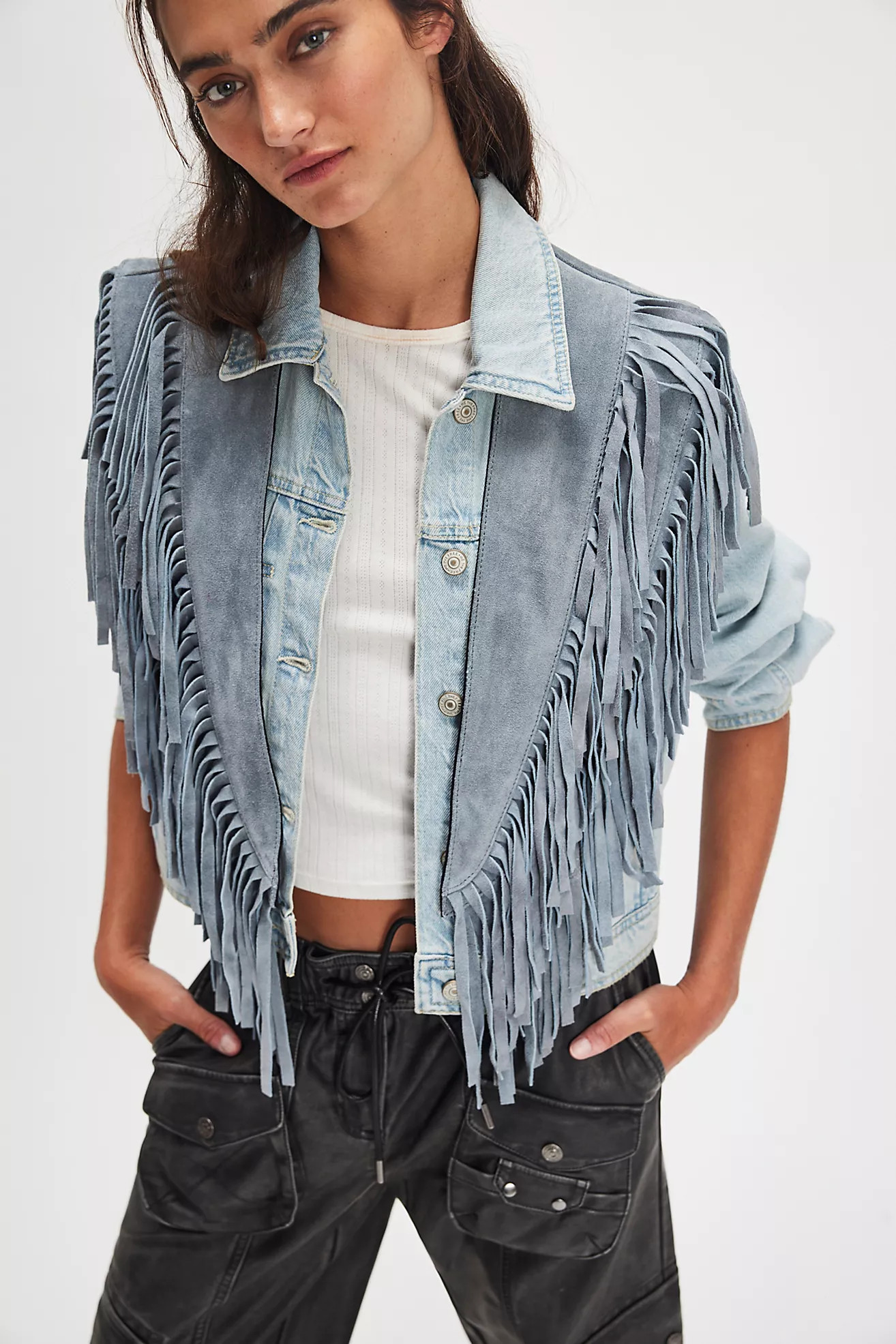 Understated Leather Wide Eyes Suede Fringe Collar | Free People (Global - UK&FR Excluded)