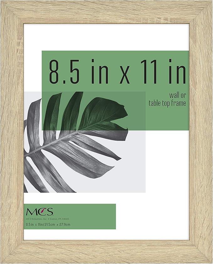 MCS Studio Gallery 8.5x11 Picture Frame Natural Woodgrain Shatter Resistant Glass, Rectangle Phot... | Amazon (US)