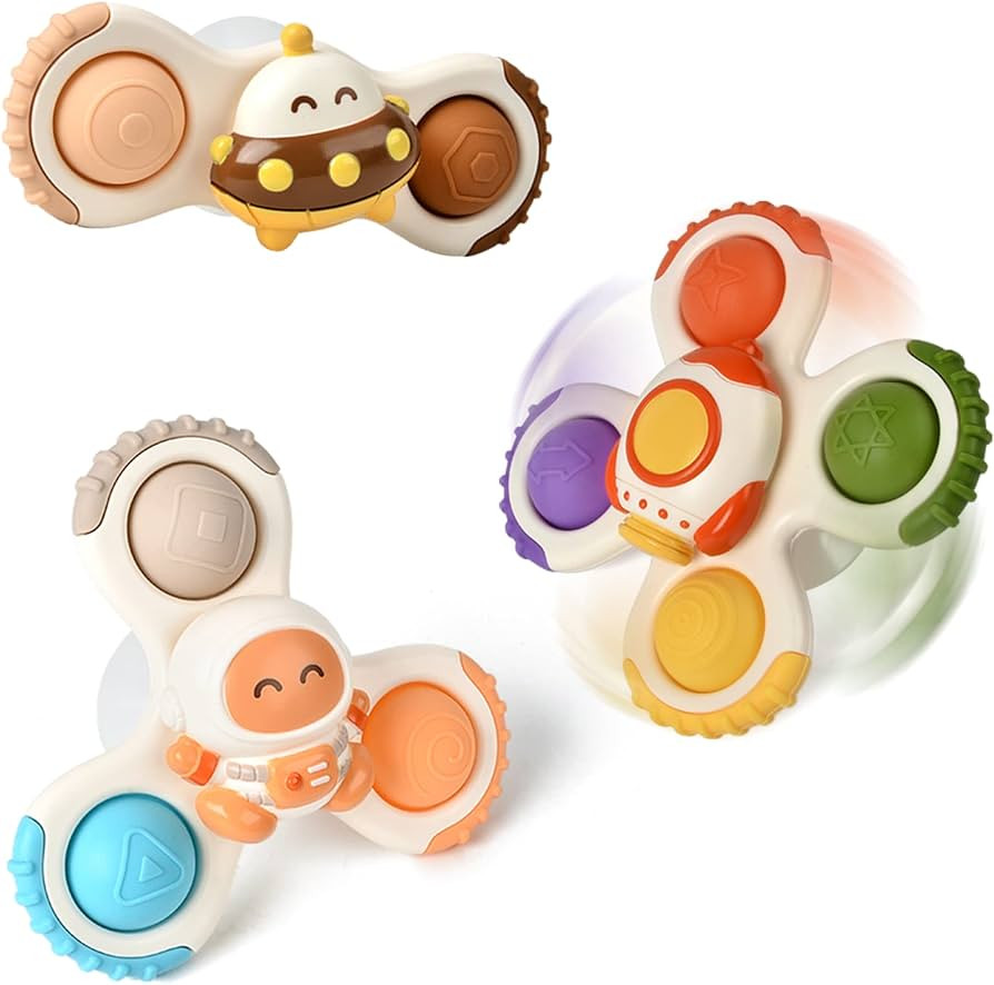 3PCS Pop up Suction Cup Spinner Toys for 1 Year Old Boy Girl|Novelty Spinning Tops Toddler Toys A... | Amazon (US)
