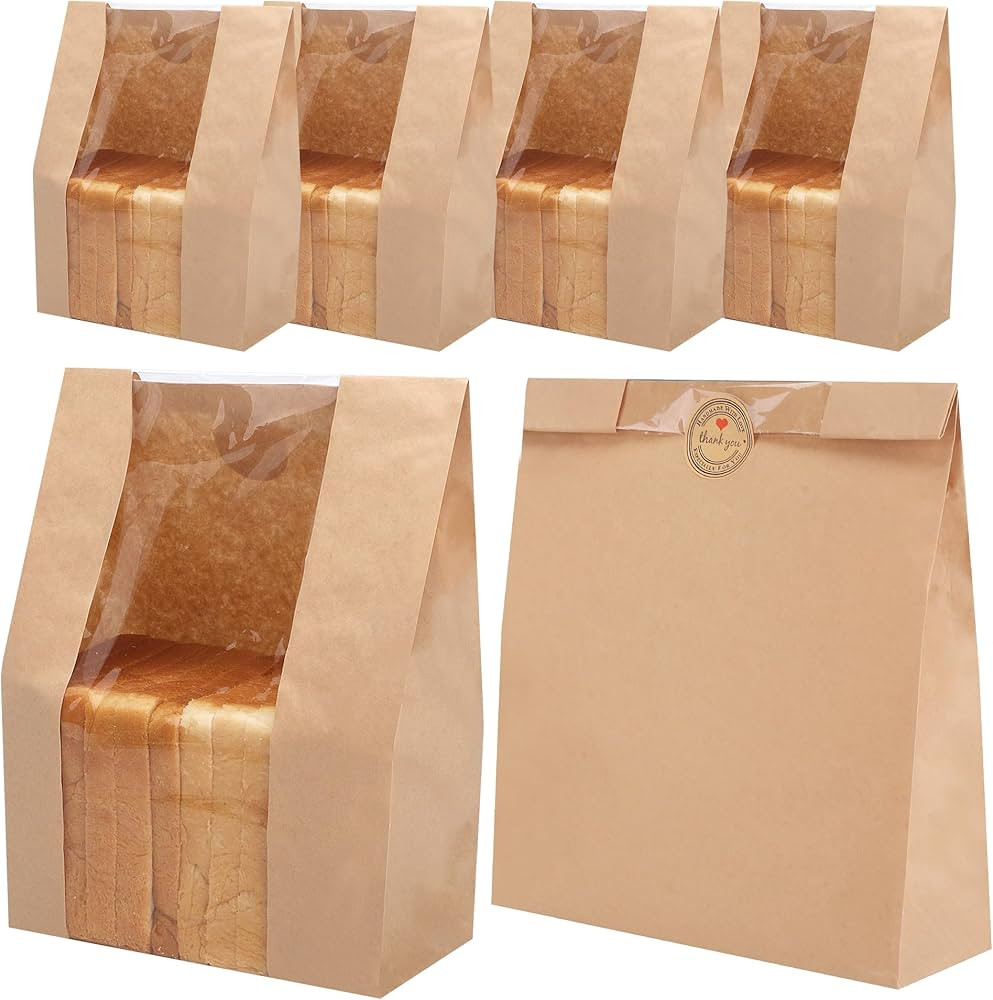 Bread Bags for Homemade Bread Sourdough Bread Bags - 60 Pack - Large Kraft Paper Bakery Bag with ... | Amazon (US)