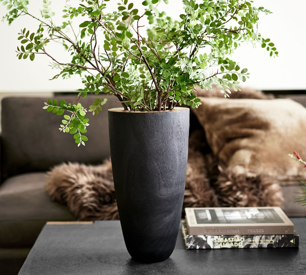 Burned Wood Black Vase | Pottery Barn (US)