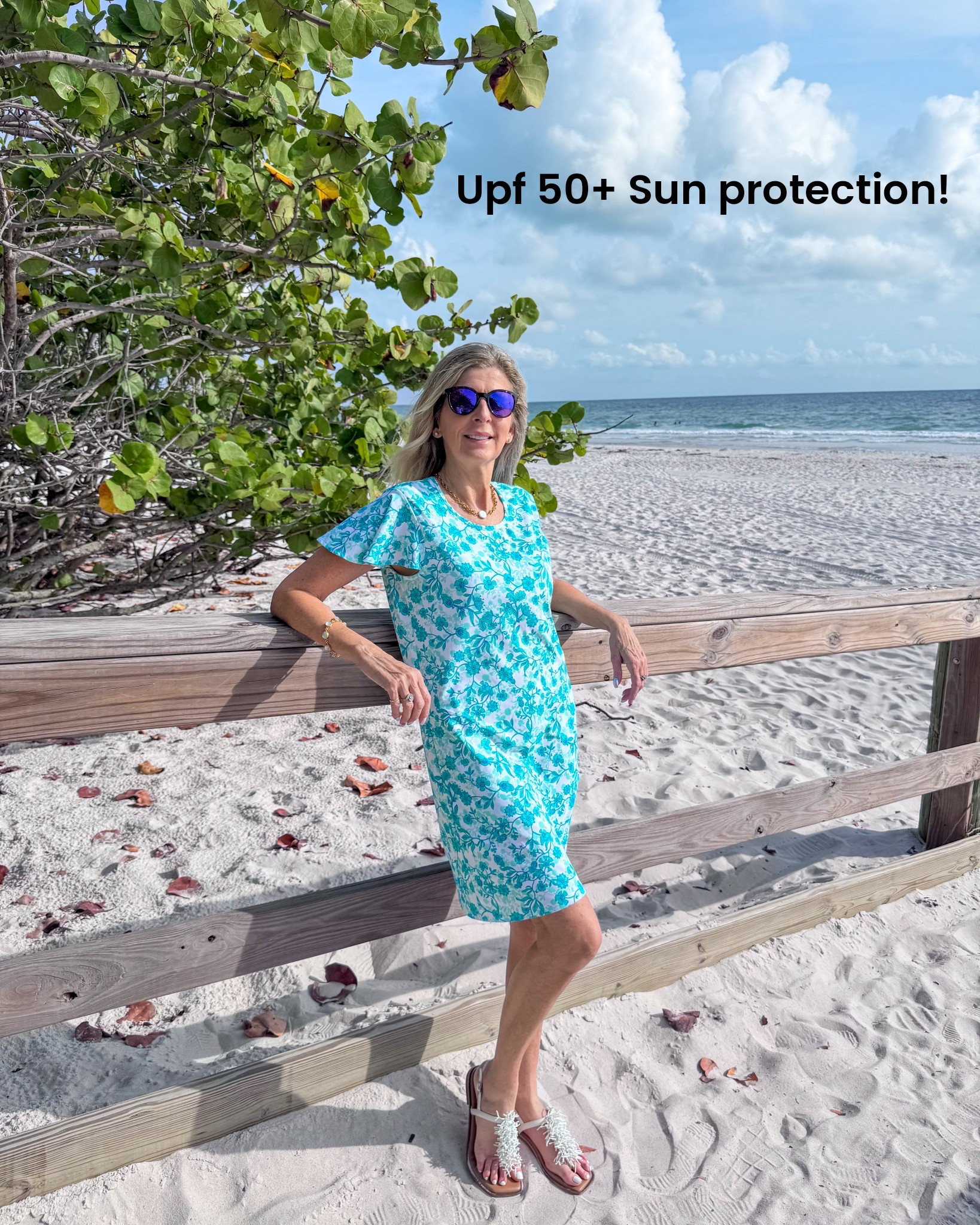 Wearing sun protective clothing’s blocks 98% of harmful rays. Look great & stay skin healthy in Cabana Life upf50+ dresses. Wrinkle free- perfect for Summer travel! Maxi dresses, short dress, flutter sleeves, cool designs, comfortable, chic casual look for vacation resort wear  & skin health! White sandals

#LTKSwim #LTKTravel #LTKSummerEdit