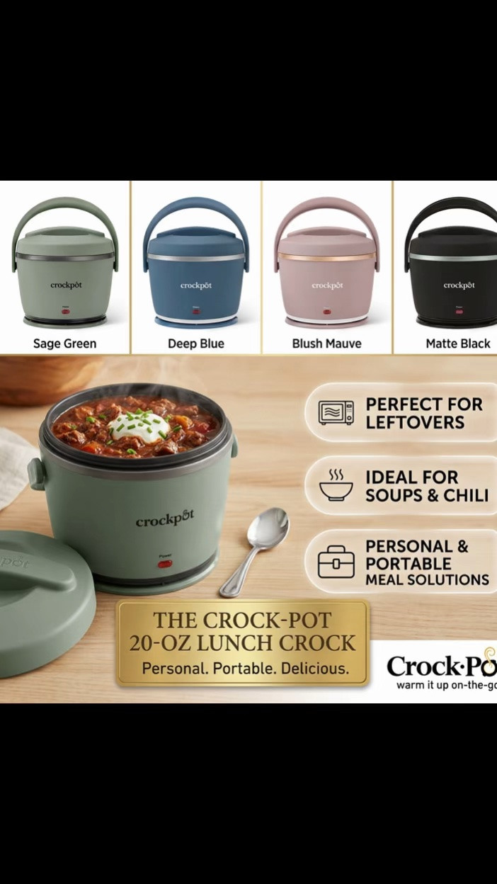 🥣✨ Lunch just got easier! The Crock-Pot 20 oz Lunch Crock is perfect for warming up soups, leftovers, chili, pasta, and more—right at work or on the go. No microwave needed! What’s your favorite lunch to pack? 👇

#CrockPot #LunchCrock #LunchIdeas #WorkLunch #MealPrep #EasyMeals #OfficeLunch #FoodieFinds

#LTKHome #LTKSaleAlert