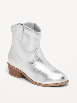 Shiny Side-Zip Western Booties for Girls | Old Navy (US)