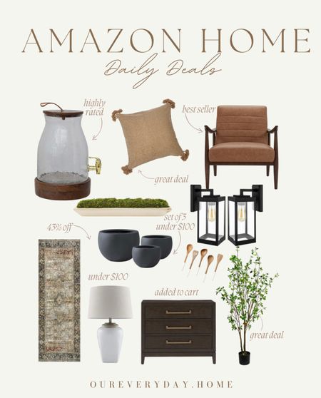 Amazon Daily Deals
Loloi Runner olive Charcoal 
Leather accent chair 
Faux Tree 
Planters 
Table lamp
Outdoor sconces 
Coffee table decor 
Kitchen accessories 


Amazon home decor, amazon style, amazon deal, amazon find, amazon sale, amazon favorite 

home office
oureveryday.home
tv console table
tv stand
dining table 
sectional sofa
light fixtures
living room decor
dining room
amazon home finds
wall art
Home decor 

#LTKsalealert #LTKhome #LTKunder50