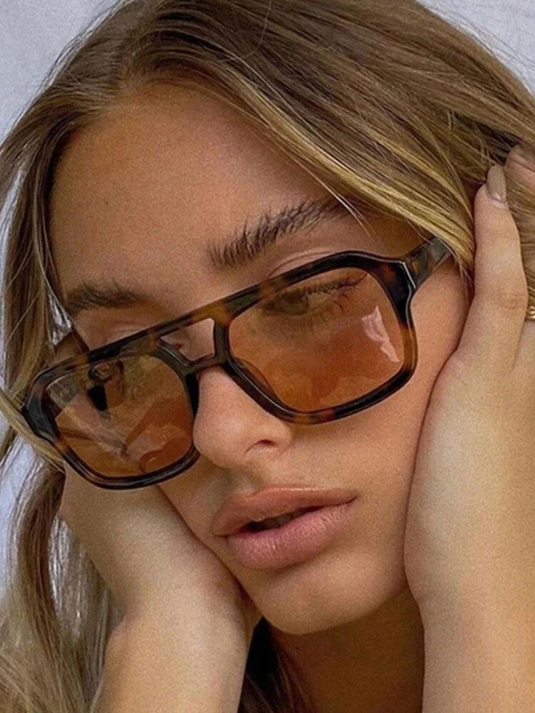 One Pair Of Retro Square Fashion Glasses Women Fashion Leopard Print Frame Fashion Glasses For Ou... | SHEIN