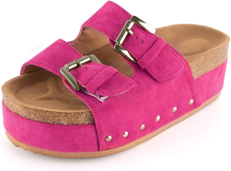 heelchic Platform Sandals Women, Chunky Platform Wedges with Arch Support, Big Buckle Casual Open... | Amazon (US)