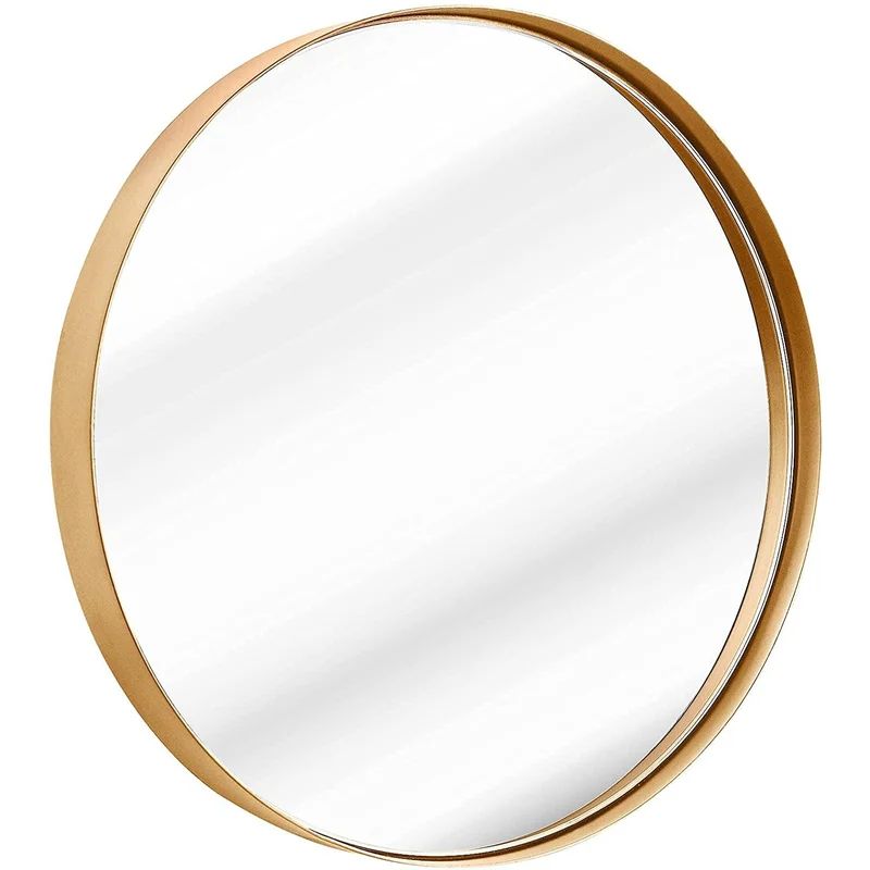 Wall Mirror Stainless Steel Frame Gold Round Mirror 30 Inch Bathroom Mirror Modern Contemporary C... | Wayfair North America
