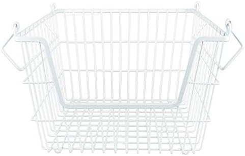 DII Metal Wire Mesh Stackable Utility Storage Bin, Medium Rectangle, 13x11x9", White | Amazon (US)