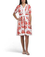 Made In Italy Short Sleeve Belted Mini Shirt Dress | TJ Maxx