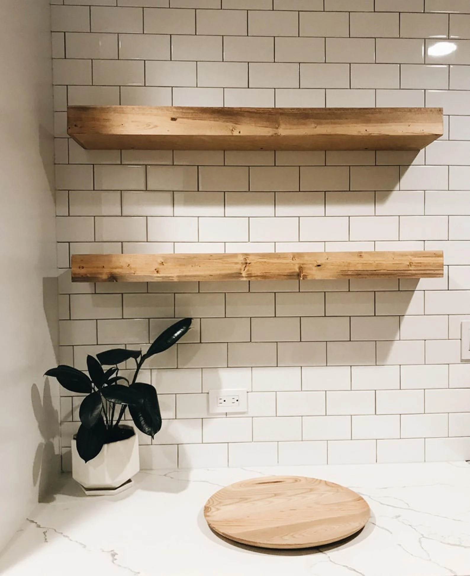 Pine Wood Floating Shelves: Handmade Rustic Kitchen Shelving | Etsy (US)