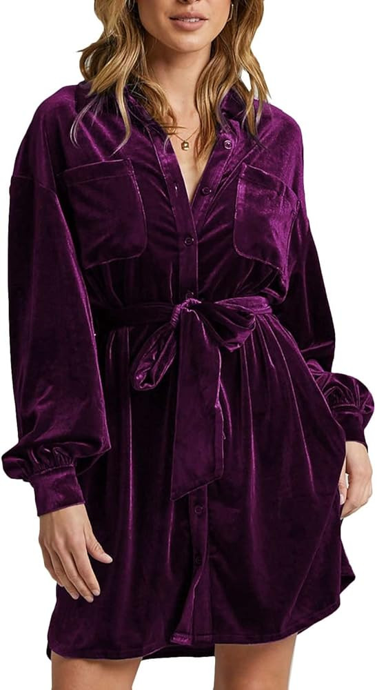 futurino Women's Solid Long Sleeve Velvet Jacket Open Front Cardigan Coat with Pockets Outerwear | Amazon (US)