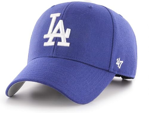47 Brand MLB Team Color Primary Logo MVP Adjustable Structure Baseball Cap Hat, Adult One Size Fits All - Los Angeles Dodgers Royal Blue | Amazon (US)