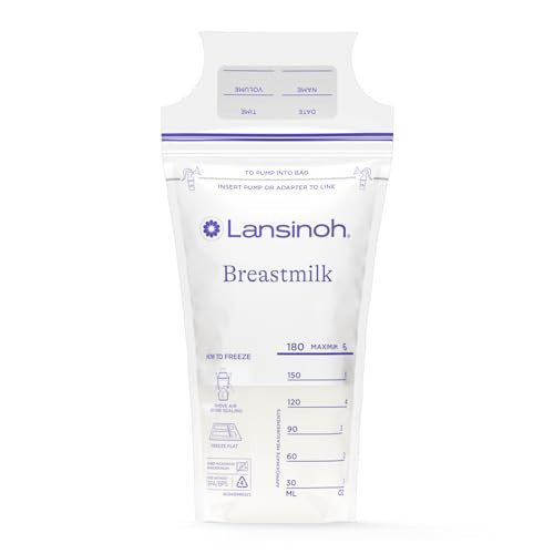 Lansinoh Breastmilk Storage Bags, 200 Count Value Pack, Baby Essentials, Fast Freeze & Thaw Breast Milk Bags for Baby Bottle Feeding, Superior Strength & Stretch, 6 Ounce | Amazon (US)