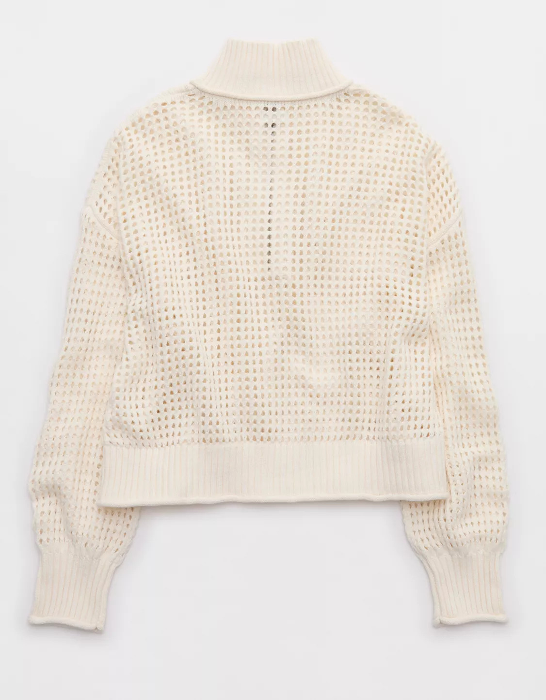 Aerie Crochet Quarter Zip Sweater | Aerie
