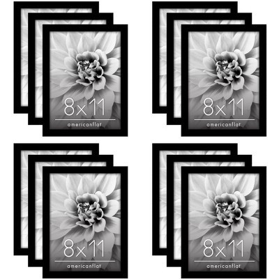 Americanflat 8x11 Picture Frame Set to Enhance Wall Decor - Black - 12 Pack | Target
