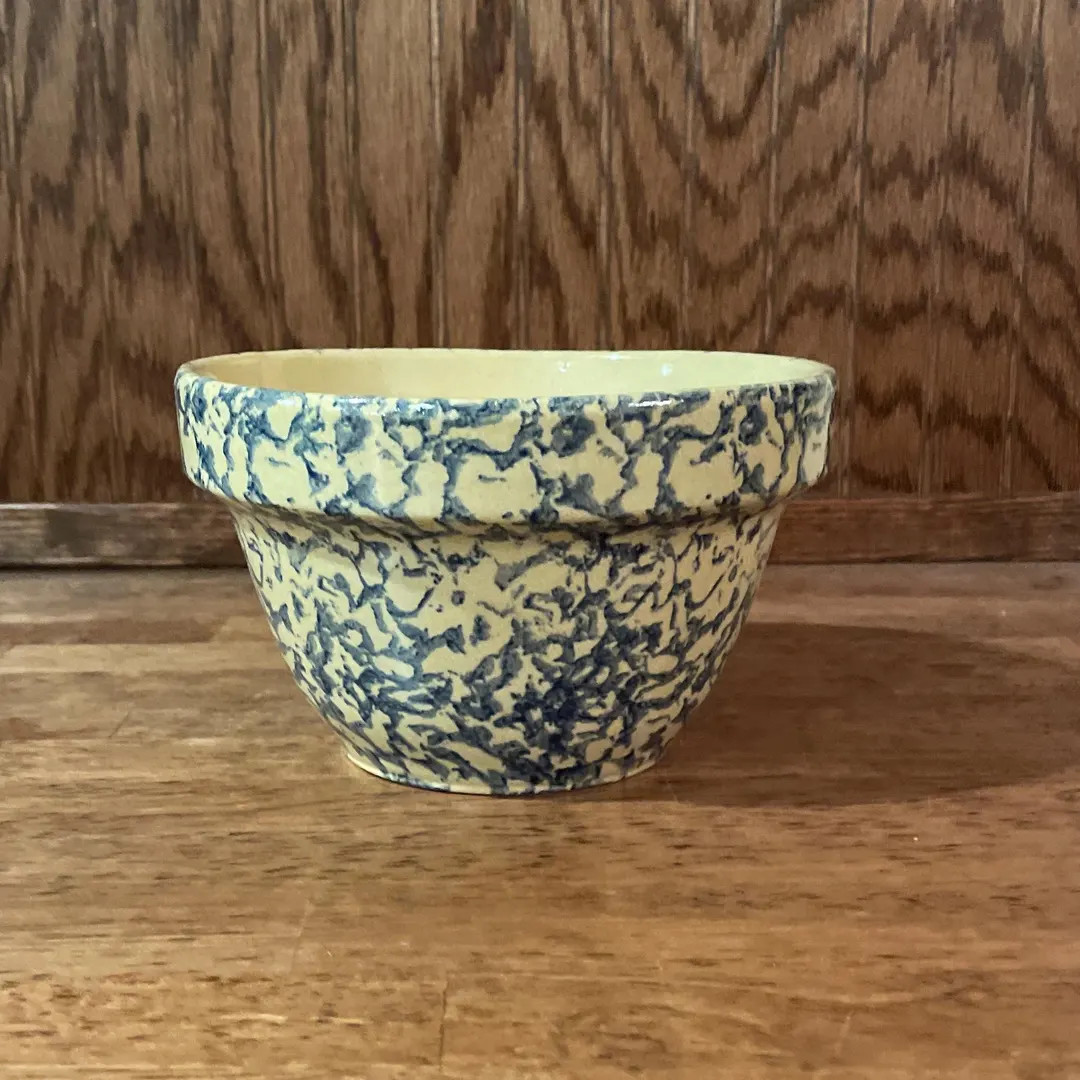 7” Vintage Robinson Ransbottom Blue Spongeware Bowl - Roseville Pottery - Made in USA - Etsy | Etsy (US)